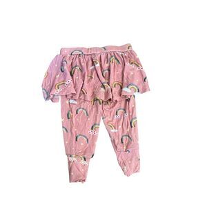 Posh‎ Peanut Bamboo Pink Rainbow Skirted Legging Size 6-12 months